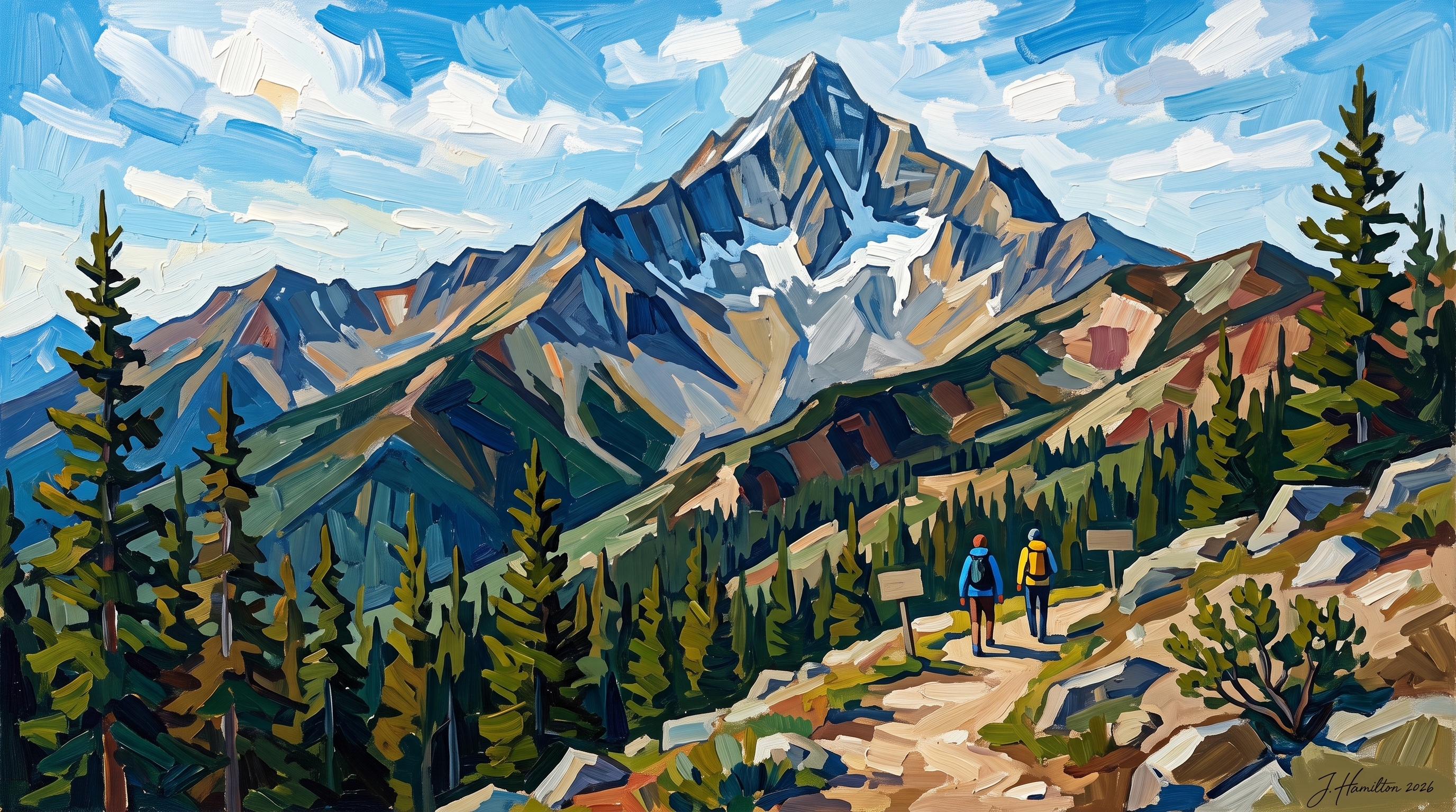 Painted city portrait of Big Sky