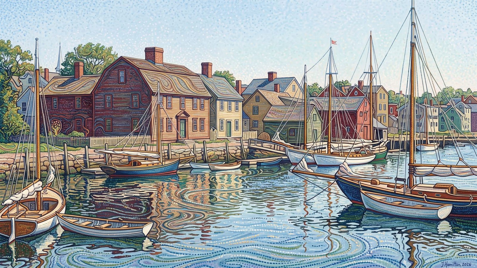 Painted city portrait of Portsmouth