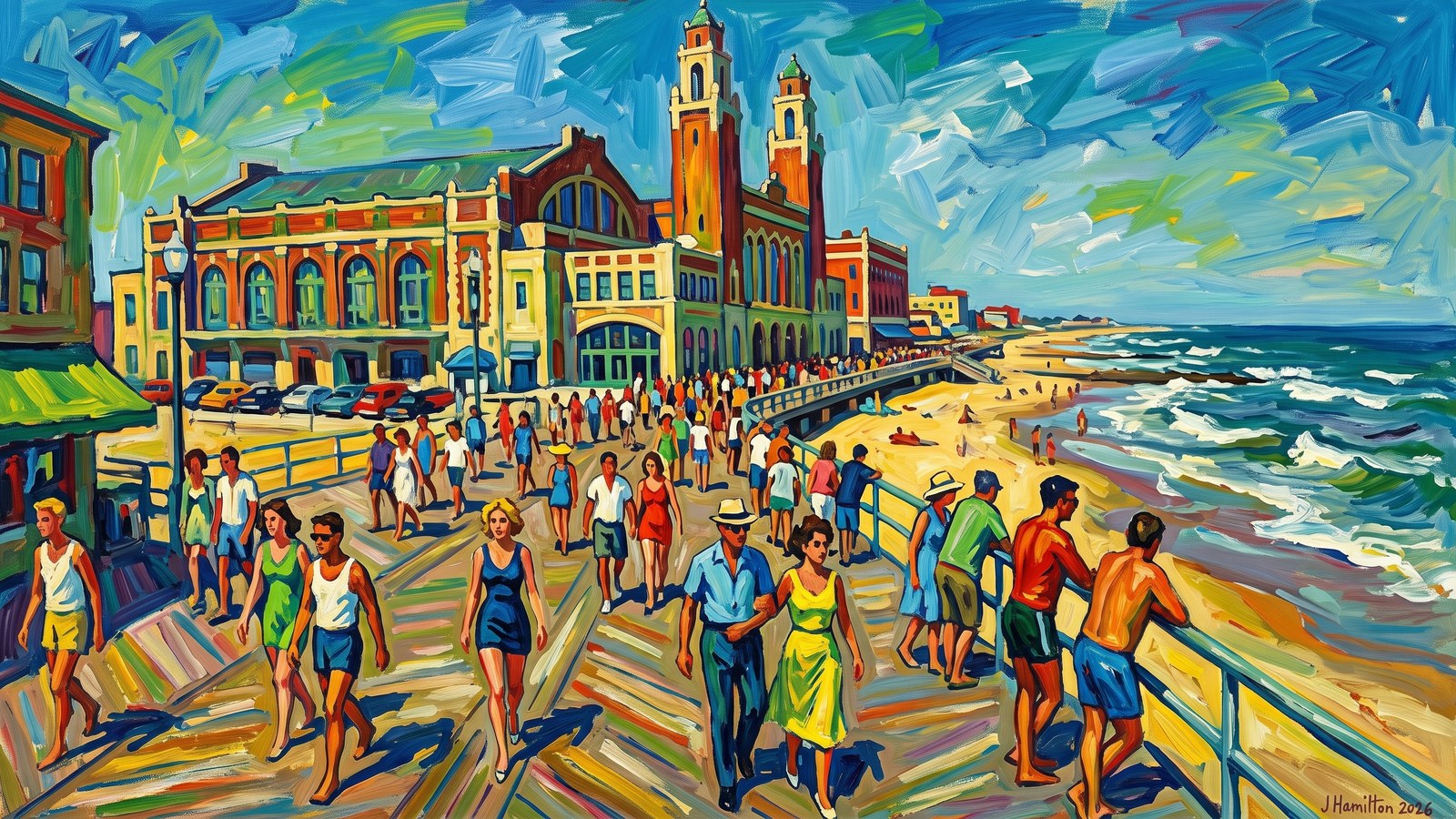 Painted city portrait of Asbury Park