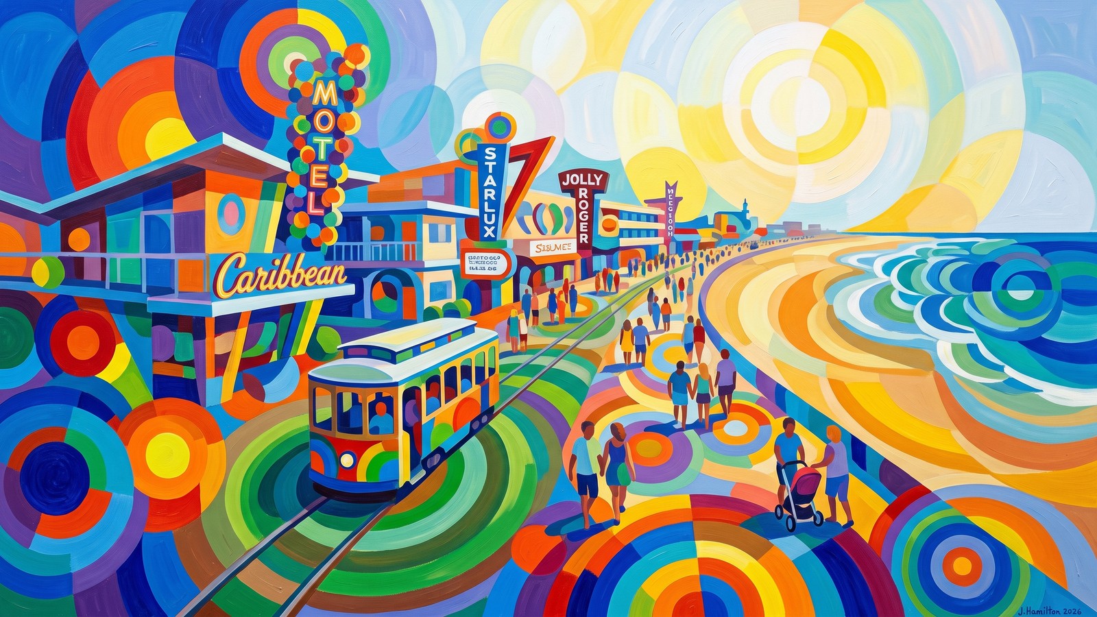 Painted city portrait of Wildwood