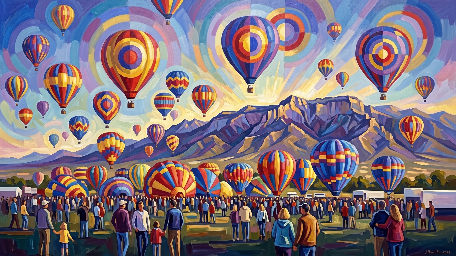 Painted city portrait of Albuquerque