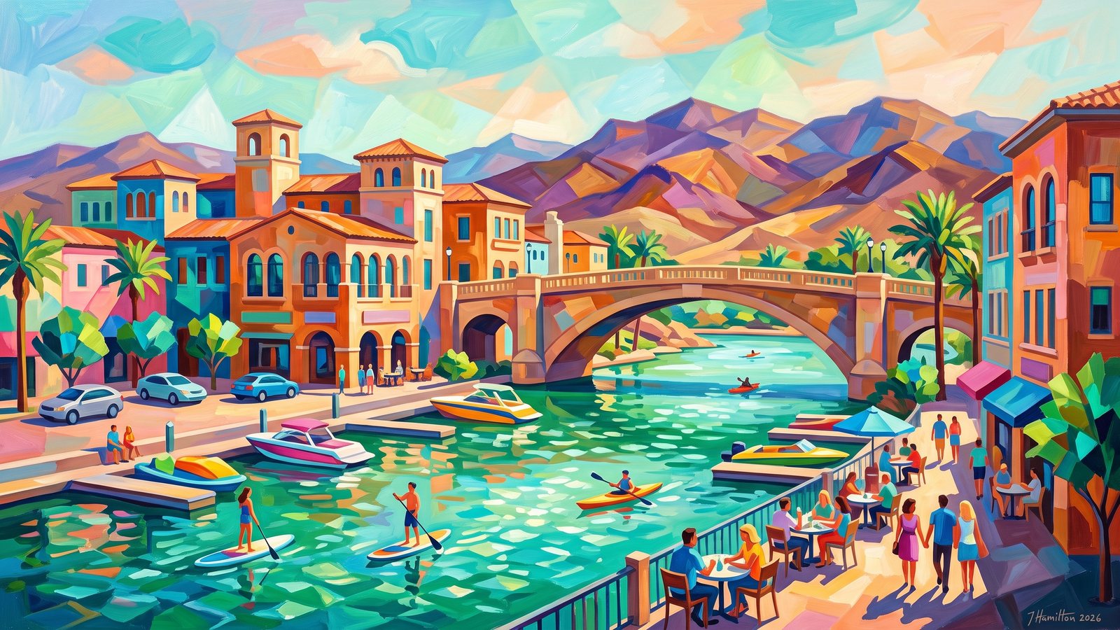 Painted city portrait of Henderson