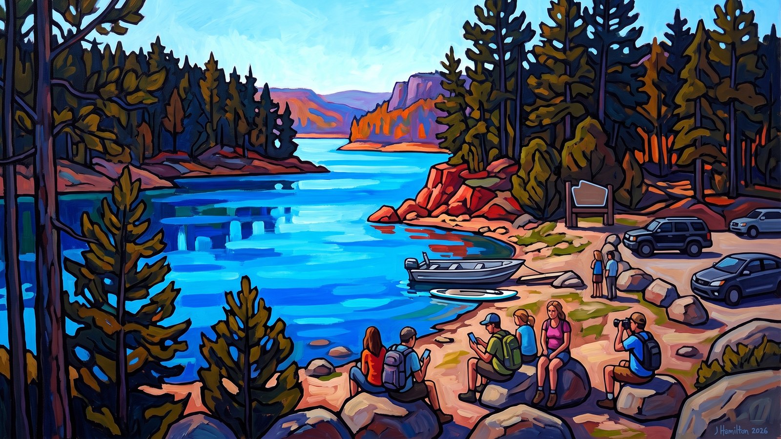 Painted city portrait of Broken Bow