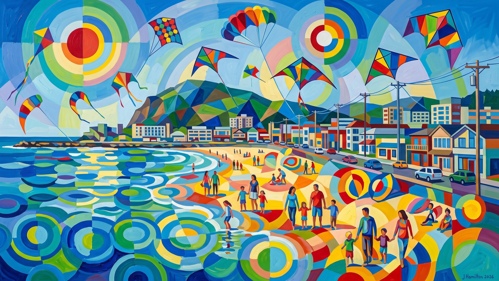 Painted city portrait of Lincoln City