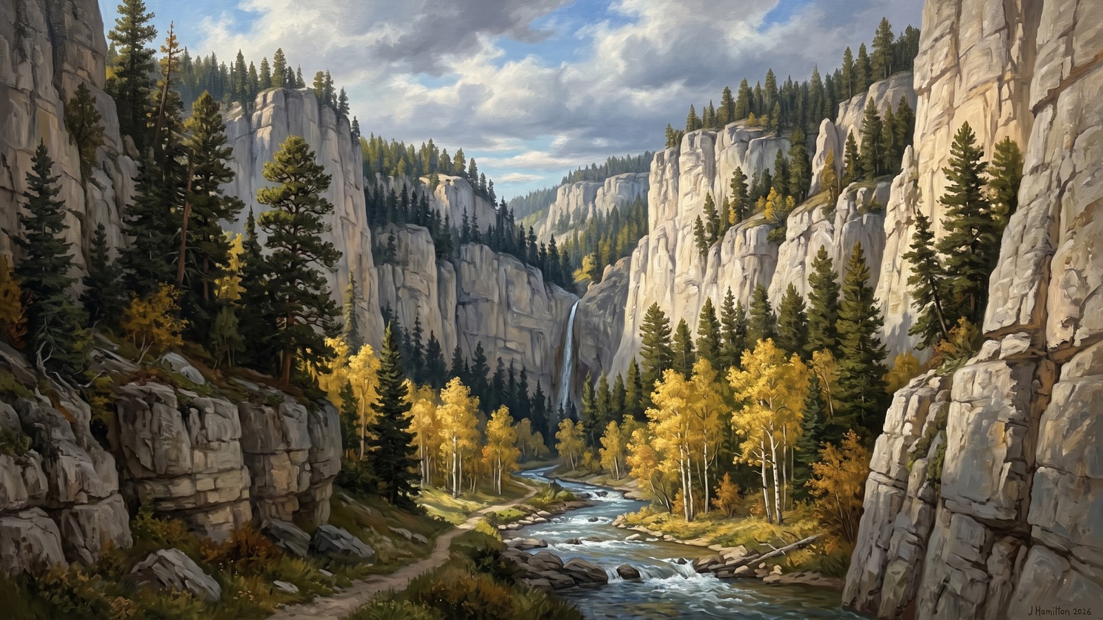 Painted city portrait of Spearfish
