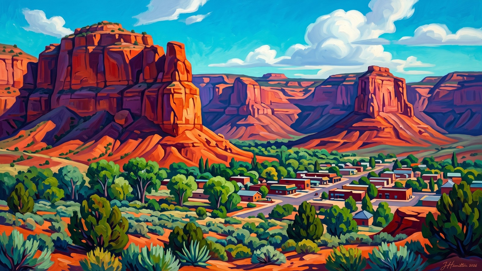 Painted city portrait of Kanab