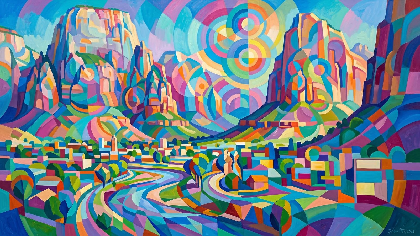Painted city portrait of Springdale