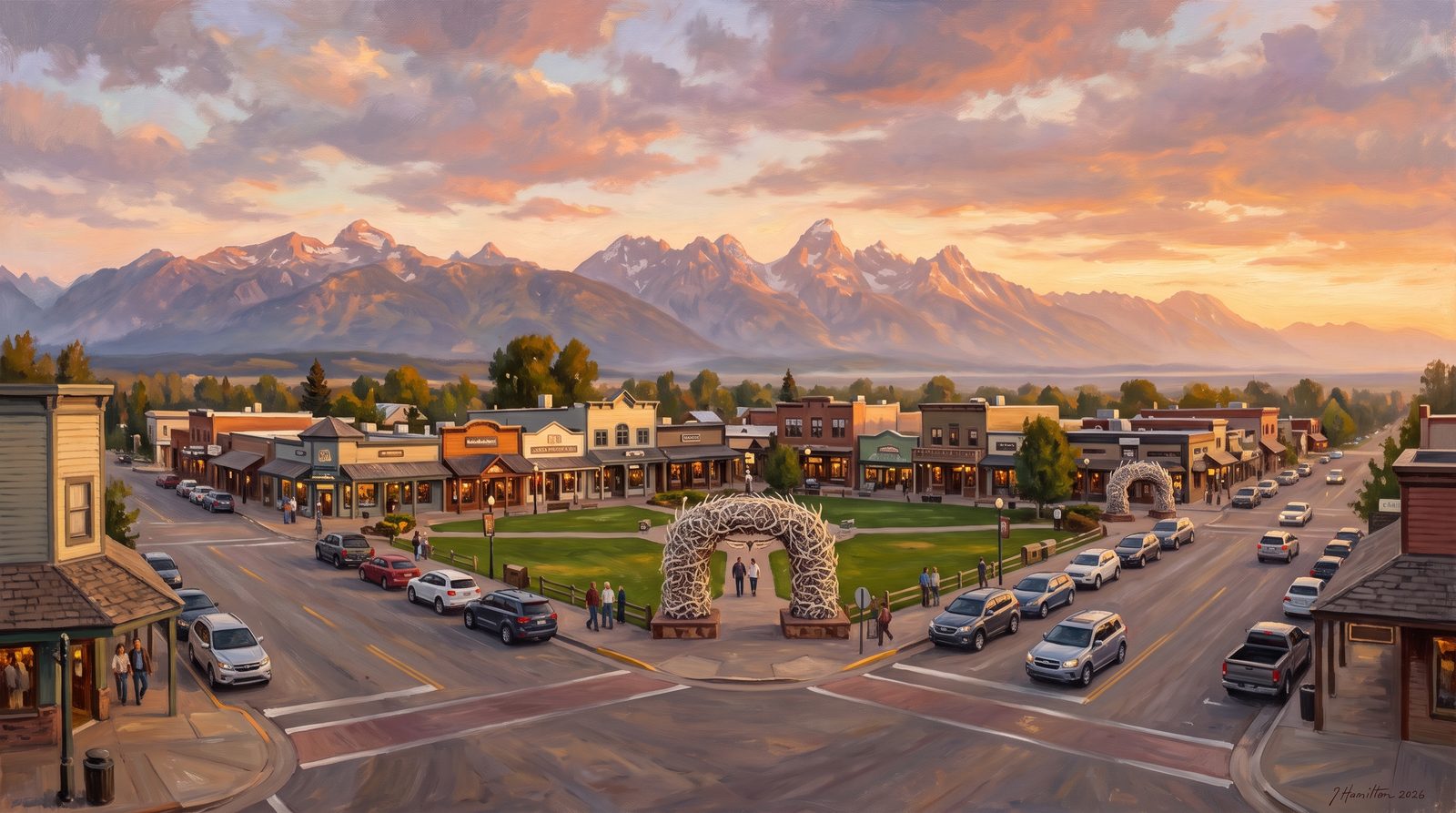Painted city portrait of Jackson